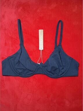 Skims Cotton Jersey T Shirt Bra Color Soot Size 34B